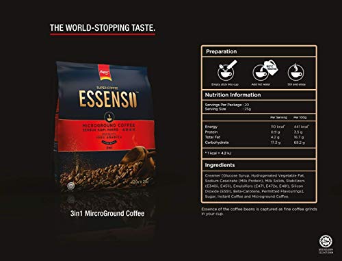 SUPER COFFEE ESSENSO 3 in 1 Instant Coffee (20 sachets) Imported from Malaysia - Image 3