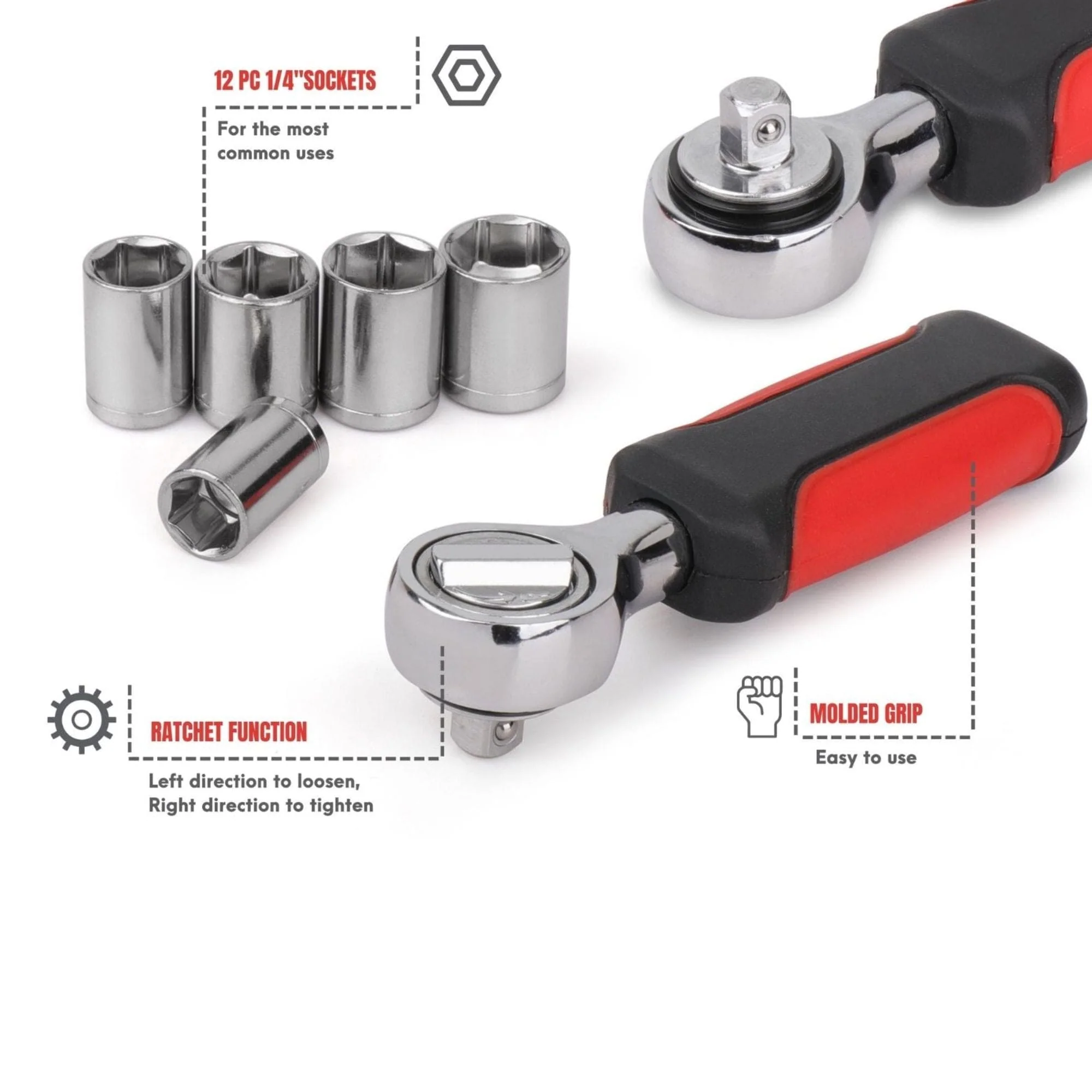 13 Piece ¼ Inch Drive Metric Socket Set - DT5023 - Image 7
