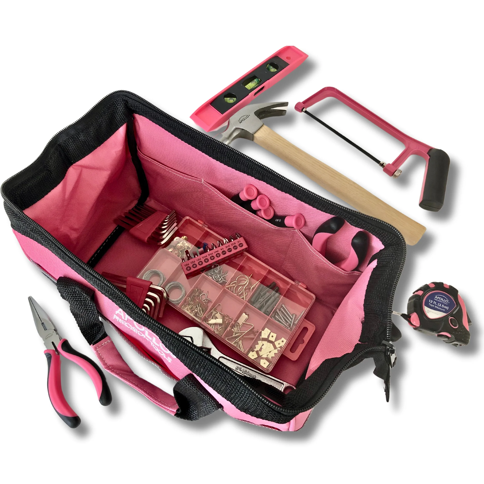 201 Piece Household Tool Kit in a Soft-Sided Tool Bag Pink - DT0020P - Image 11