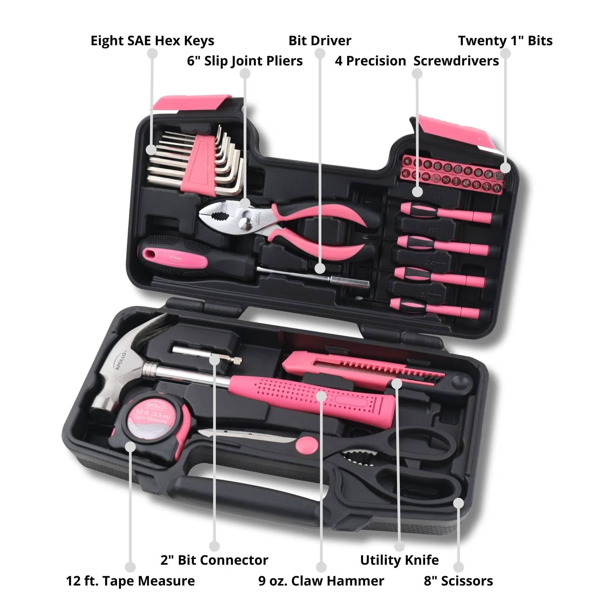 39 Piece General Tool Set Pink - DT9706P - Image 10