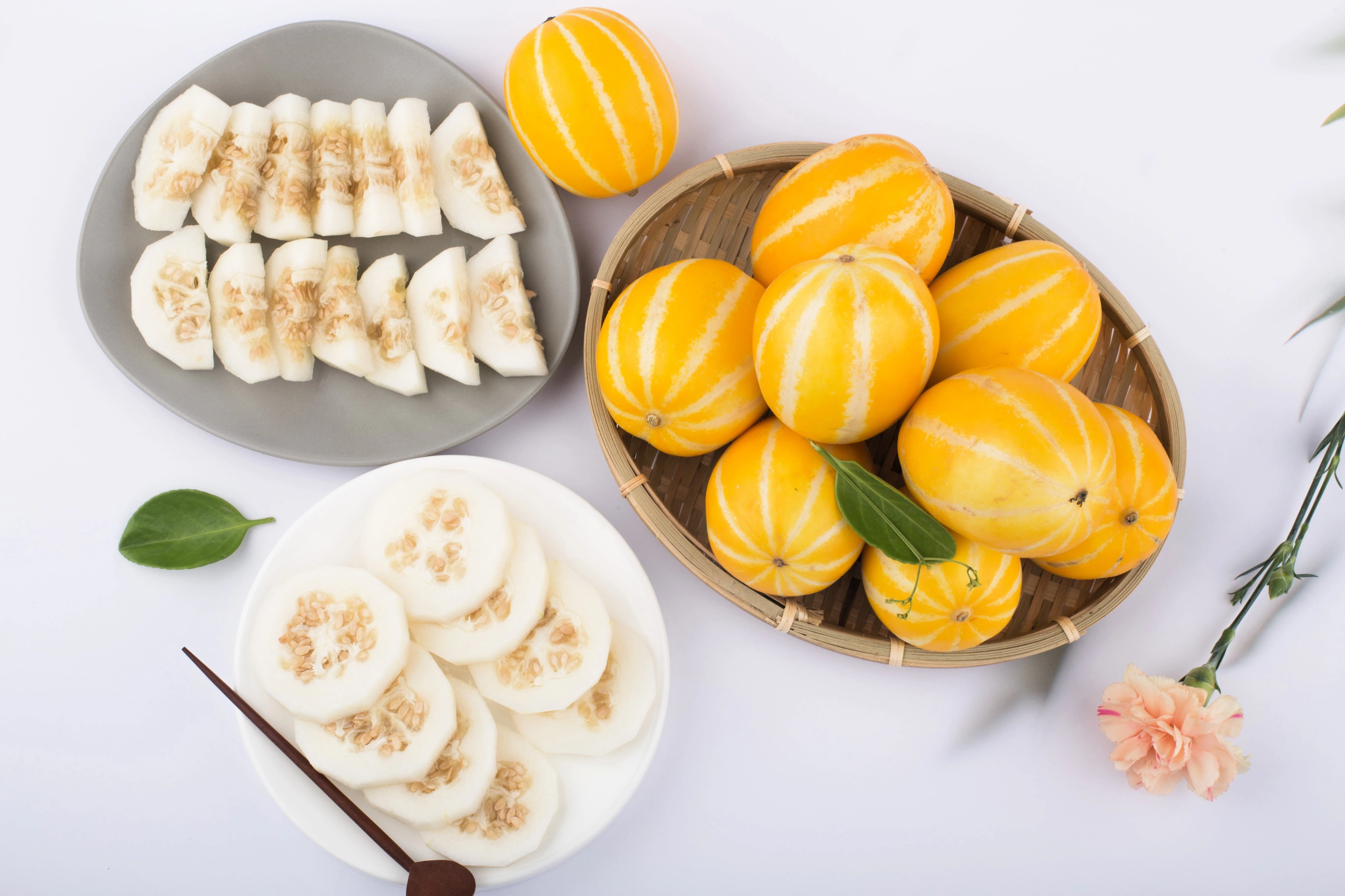 50 EARLY SILVER LINE MELON Cucumis Melo Yellow Striped Skin White Flesh Korean Fruit Seeds - Image 6
