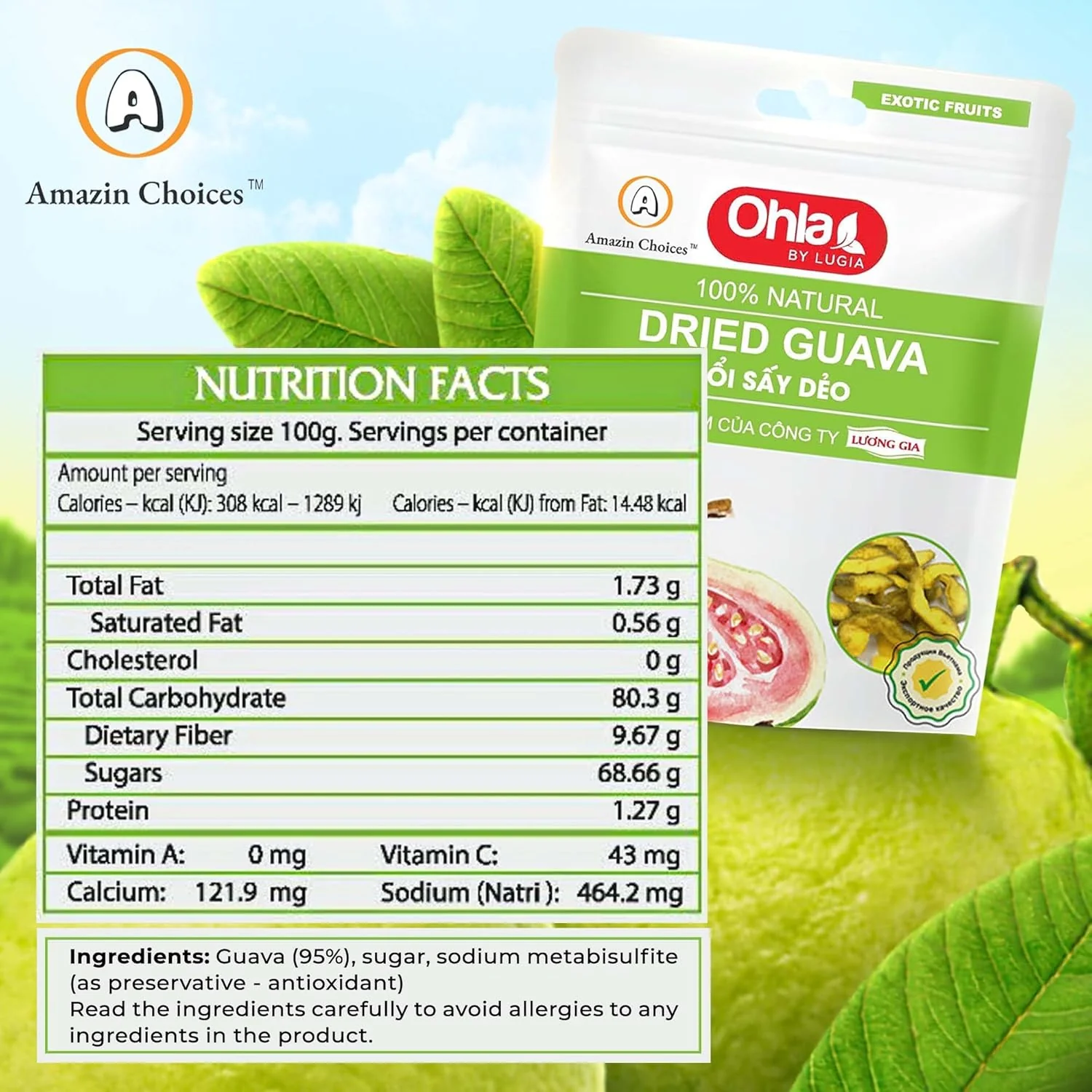 Amazin Choices Dried Guava, 17.63 oz. - Image 5