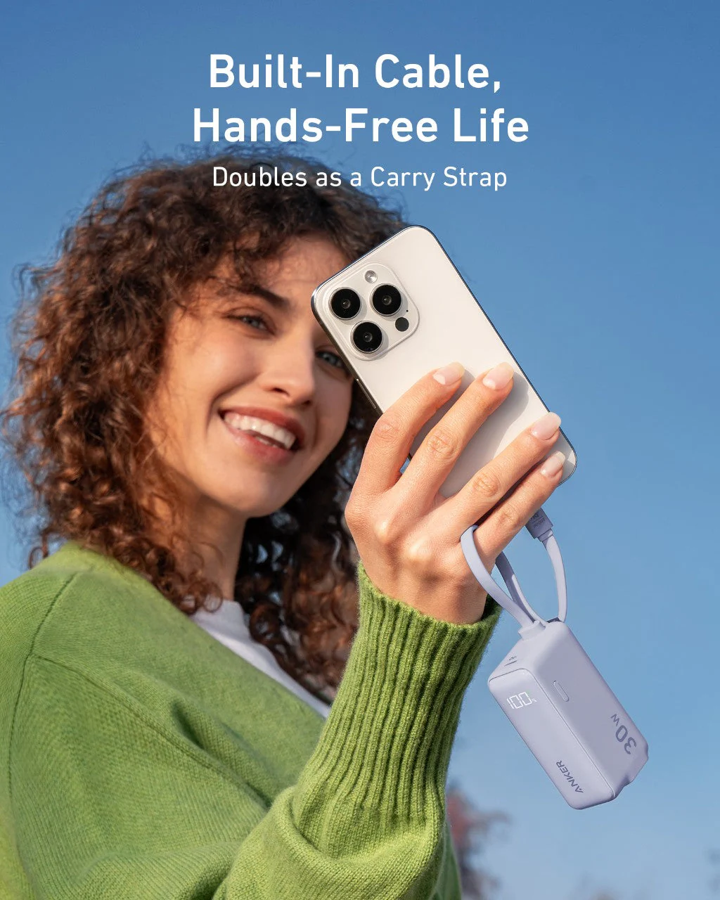 Anker Power Bank (30W, 5k, Fusion, Built-In USB-C Cable) - Image 6