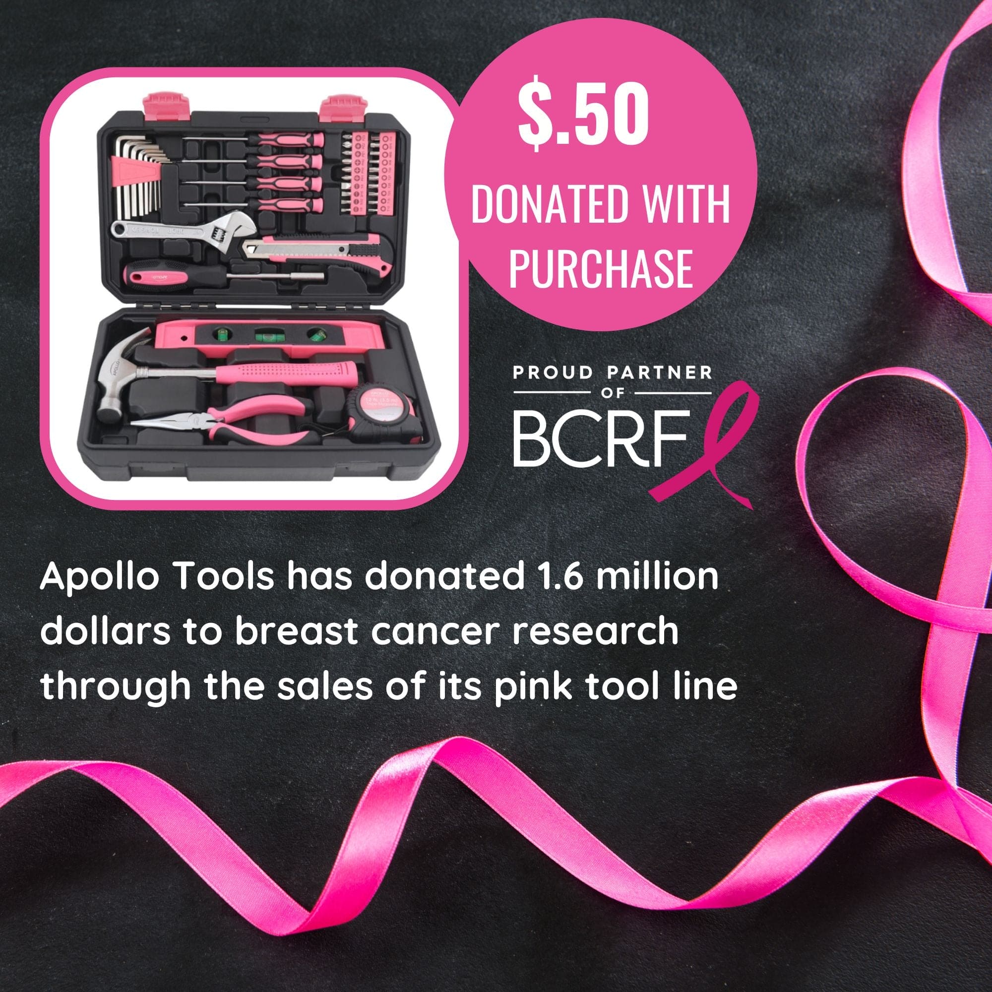 Apollo Tools New and Improved 39 Piece General Pink Tool Set in Storage Case for DIY Everyday Home Maintenance and Repairs- DT9711P - Image 4