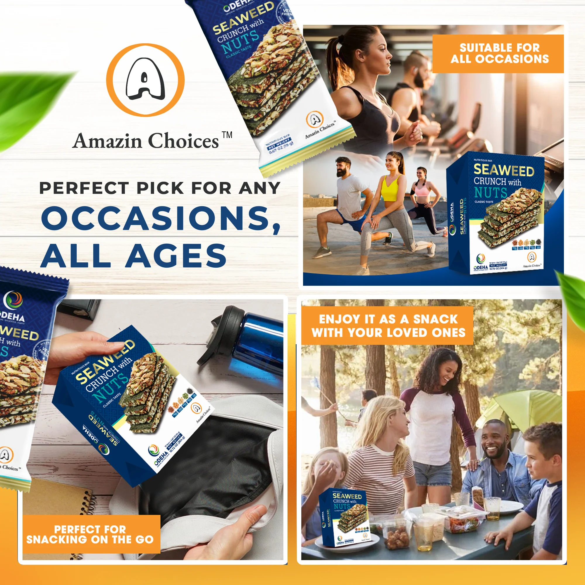 BIG DEAL! Buy 1 Case Seaweed Crunch with Nuts (24 Boxes, 16 Bars Each) – Original Price $479.76 → Now $384 (20% OFF) + FREE Viet Snack Gift Set ($95 Value: Dried Guava, Chili Mango, Wasabi Seaweed, Pink Salt Coffee, Chocolate Dip Mango) - Image 4