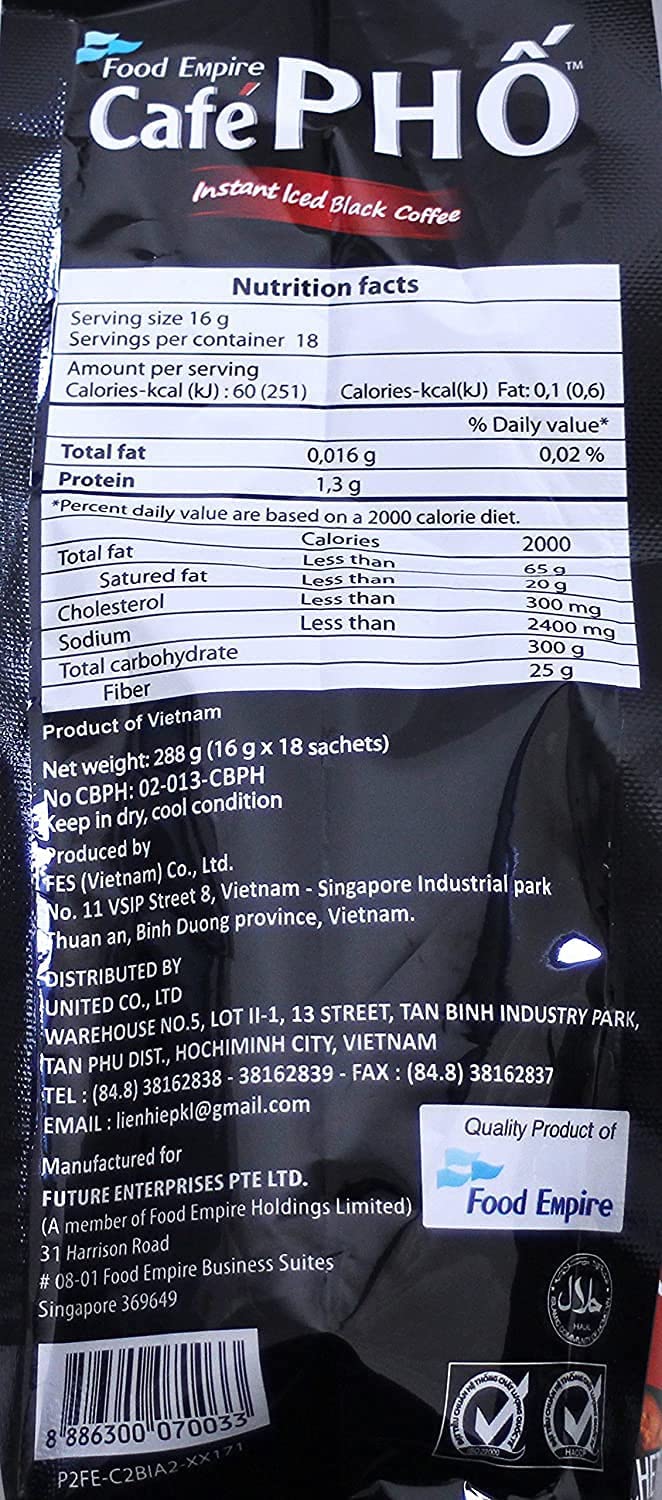 Cafe Pho Black Coffee , Bag of 18 Sachets - Image 3