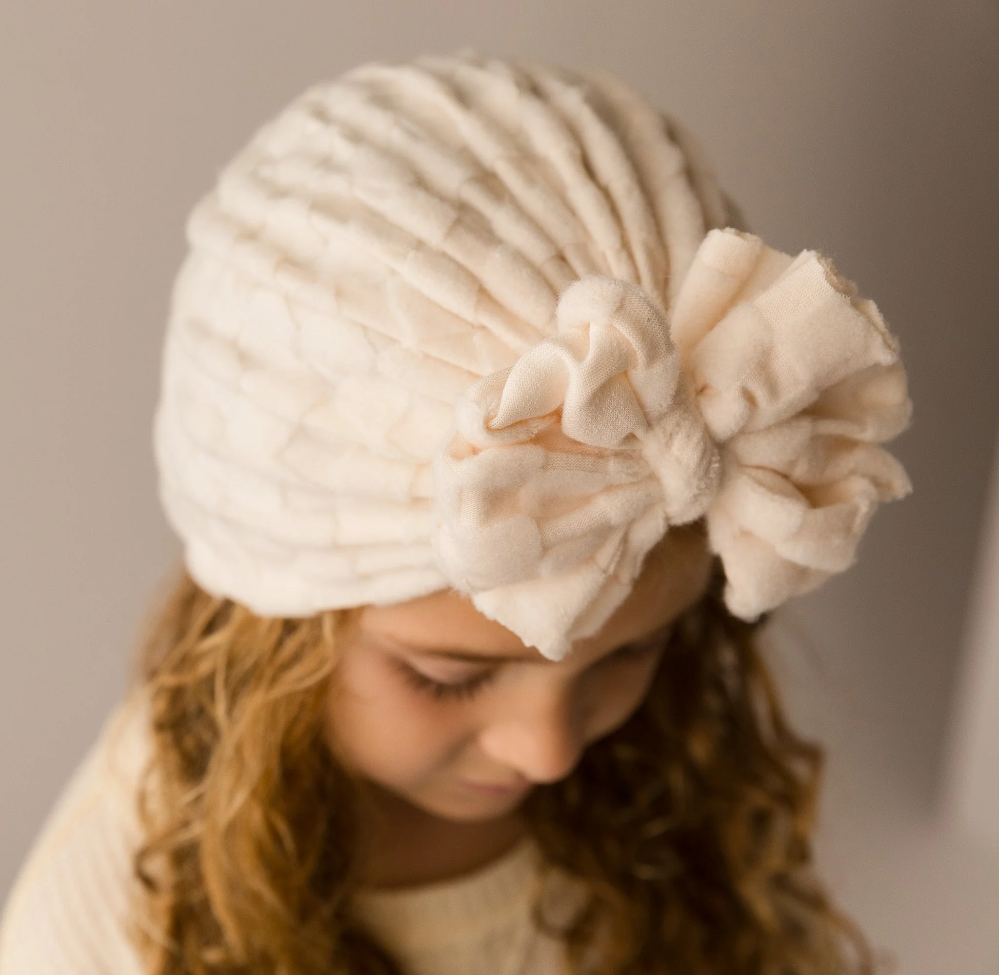 Cloud | Ivory Checkerboard | Embossed Sweater Headwrap - Image 2