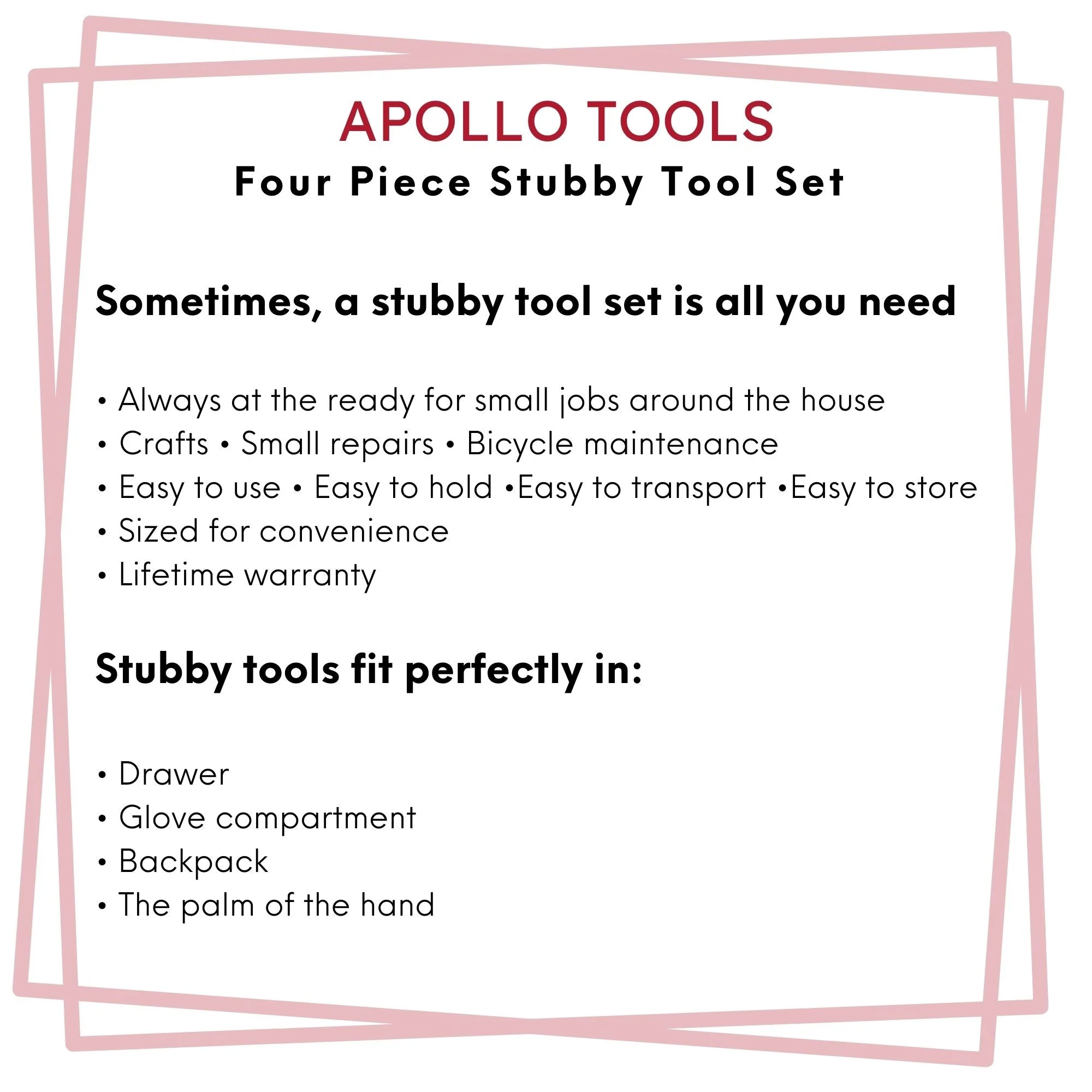 Four Piece Stubby Tool Set - DT0240 - Image 4