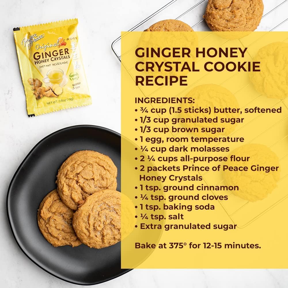 Instant Ginger Honey Crystals Family Value Pack 30 Sachets 18g per Sachets (Total 19oz/ 540g) By Prince of Peace - Image 5