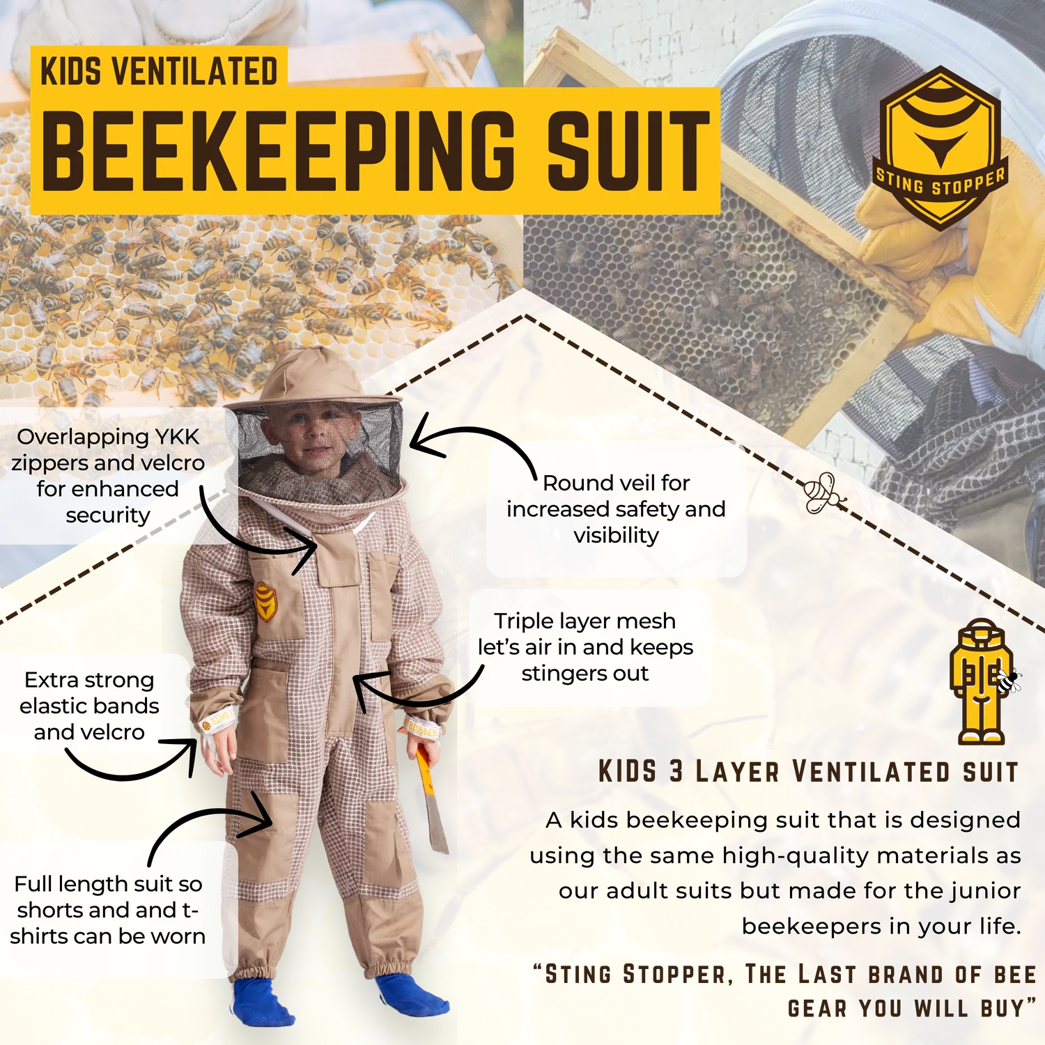 Kids Ventilated Beekeeping Suit - Image 4
