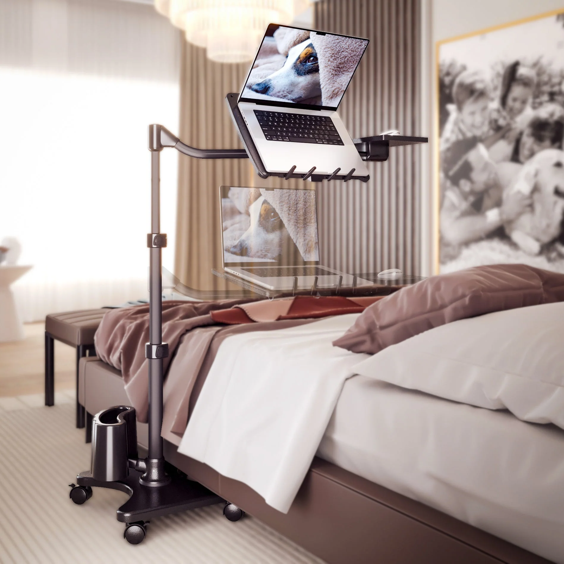 LEVO G2 Deluxe Rolling Laptop Stand WITH Mouse Tray 33801 - Image 5