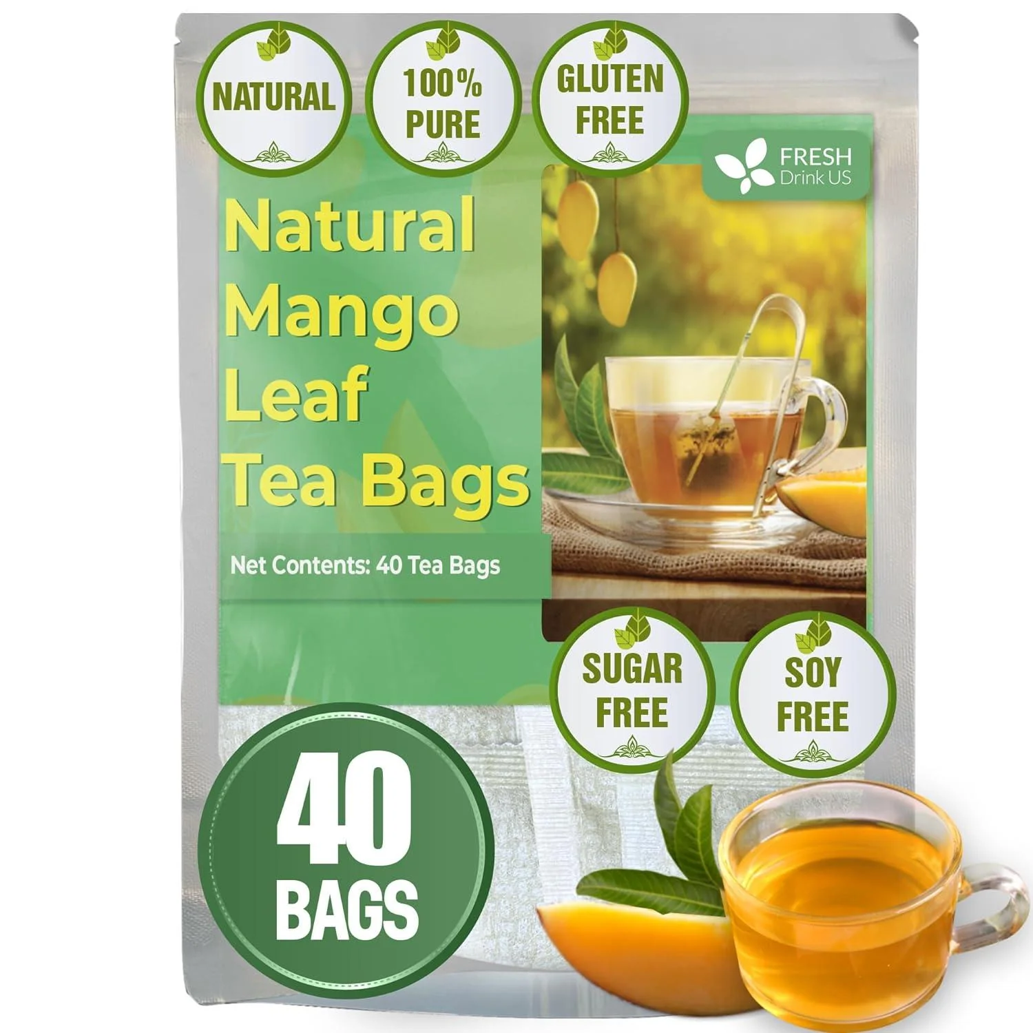 Mango Leaf, Whole Dried Leaves, Tea Bags, Powder, 100% Natural & Pure from Mango Leaves. Mango Dried Leaves. Loose Leaf Mango Herbal Tea. Mango Leaf Tea. No Sugar, No Caffeine, No Gluten, Vegan. - Image 11
