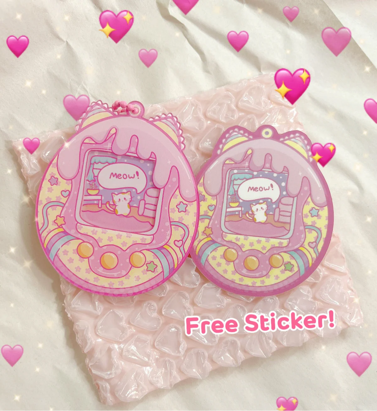 Meowmagotchi Kawaii 3D Acrylic Keychain - Image 3