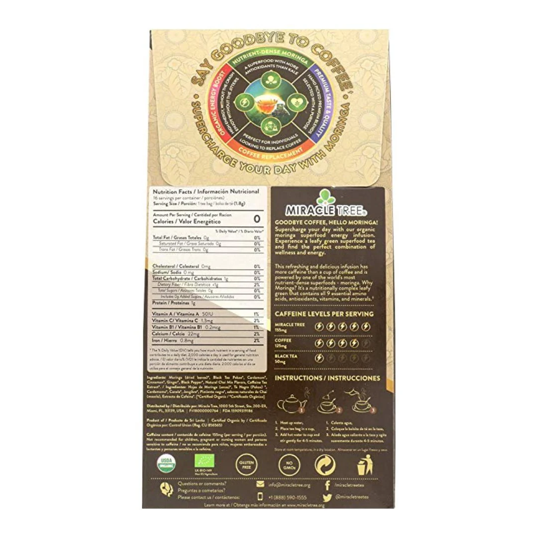 Moringa Energy Tea, Chai - Image 3