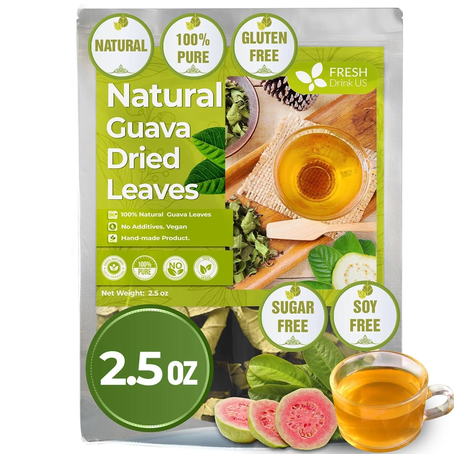 Natural Guava Leaves, Whole Dried Leaves, Cut-and-Sifted Guava leaves, 100% Pure from Guava Leaves, Natural Guava Loose Leaf Herbal Tea, No Additives, No Caffeine, Vegan - Image 10