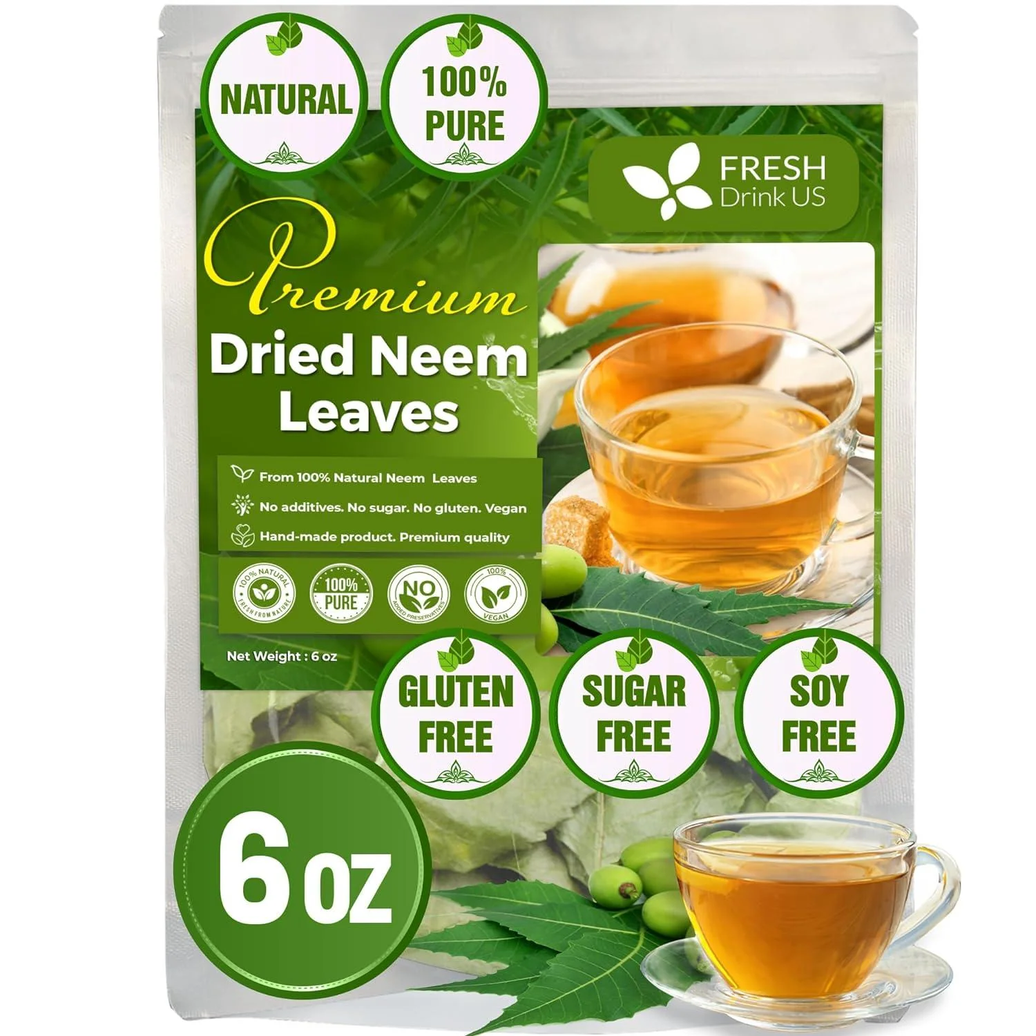Neem Leaf Tea Bags, 100% Natural and Pure from Neem Leaves. Loose Leaf Neem Herbal Tea. Neem Leaf Tea. No Sugar, No Caffeine, No Gluten, Vegan. - Image 10