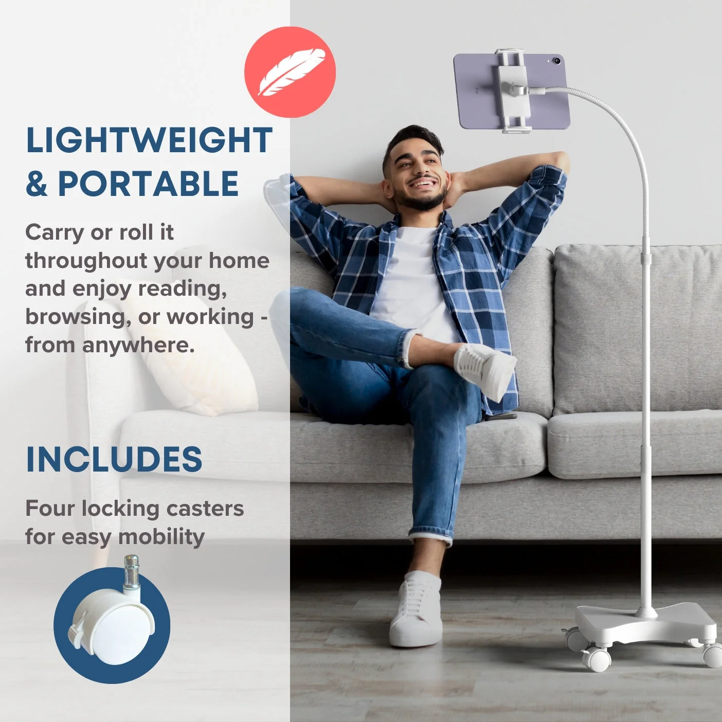 NEW - LEVO Gooseneck Tablet Floor Stand WITH Casters - Image 5