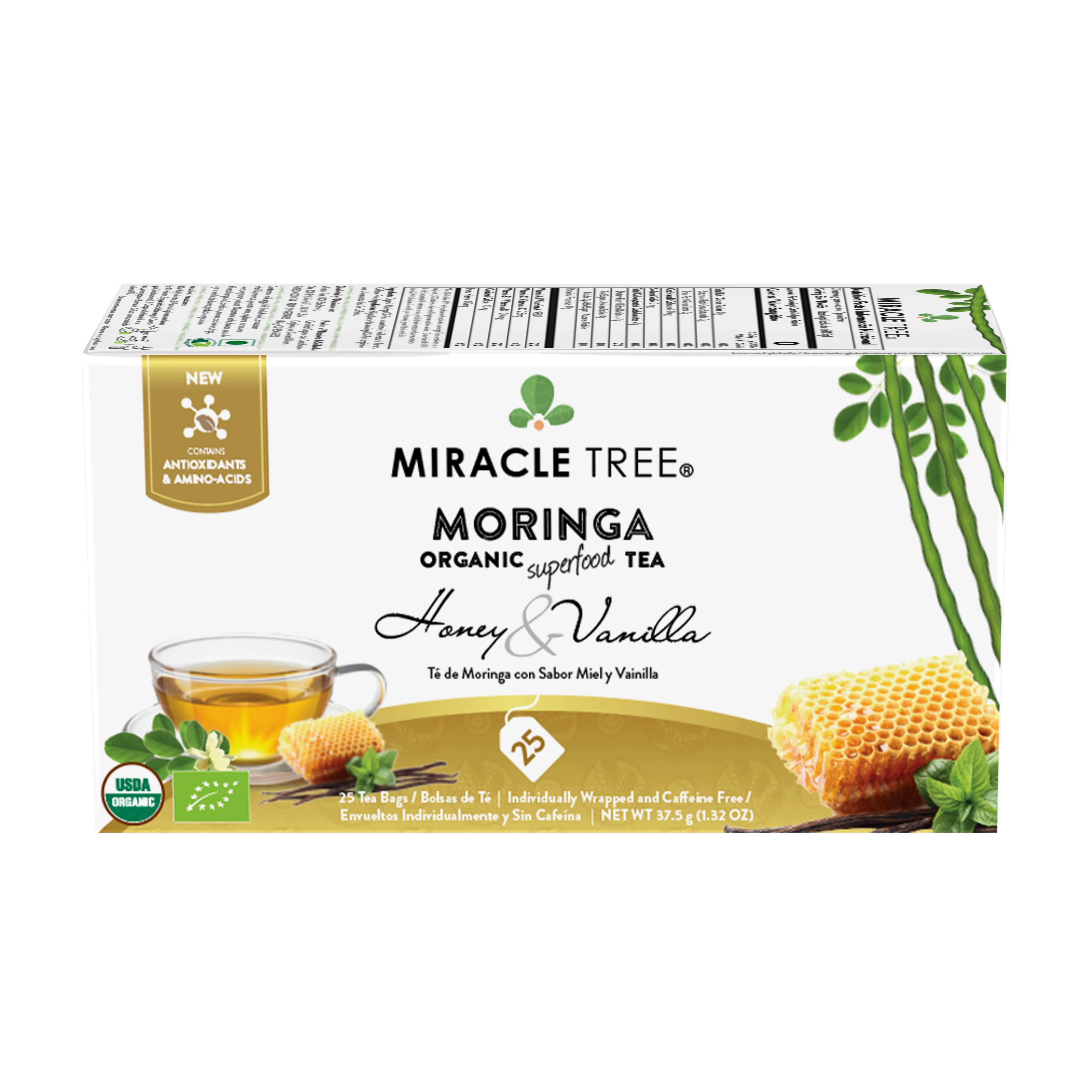 Organic Moringa Tea, Honey & Vanilla