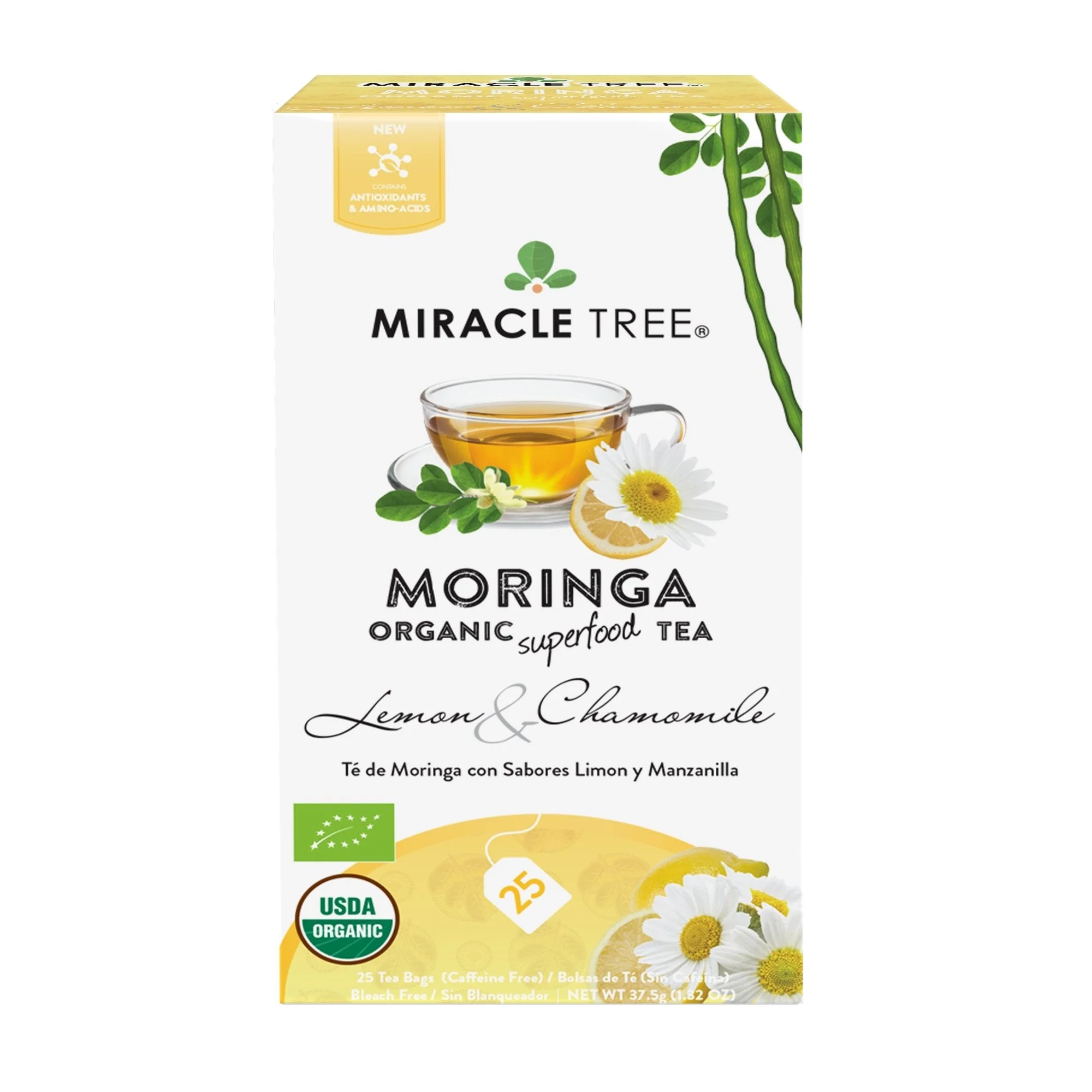 Organic Moringa Tea, Lemon & Chamomile - Image 2