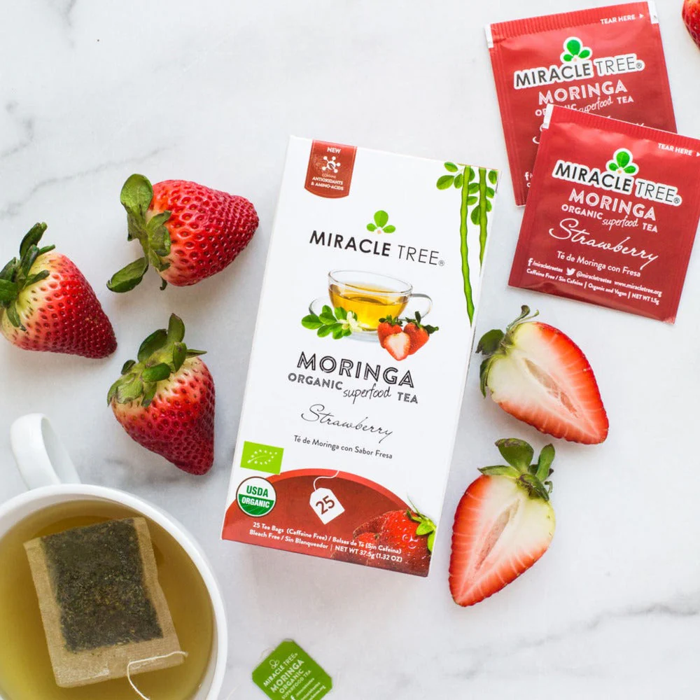 Organic Moringa Tea, Strawberry - Image 4