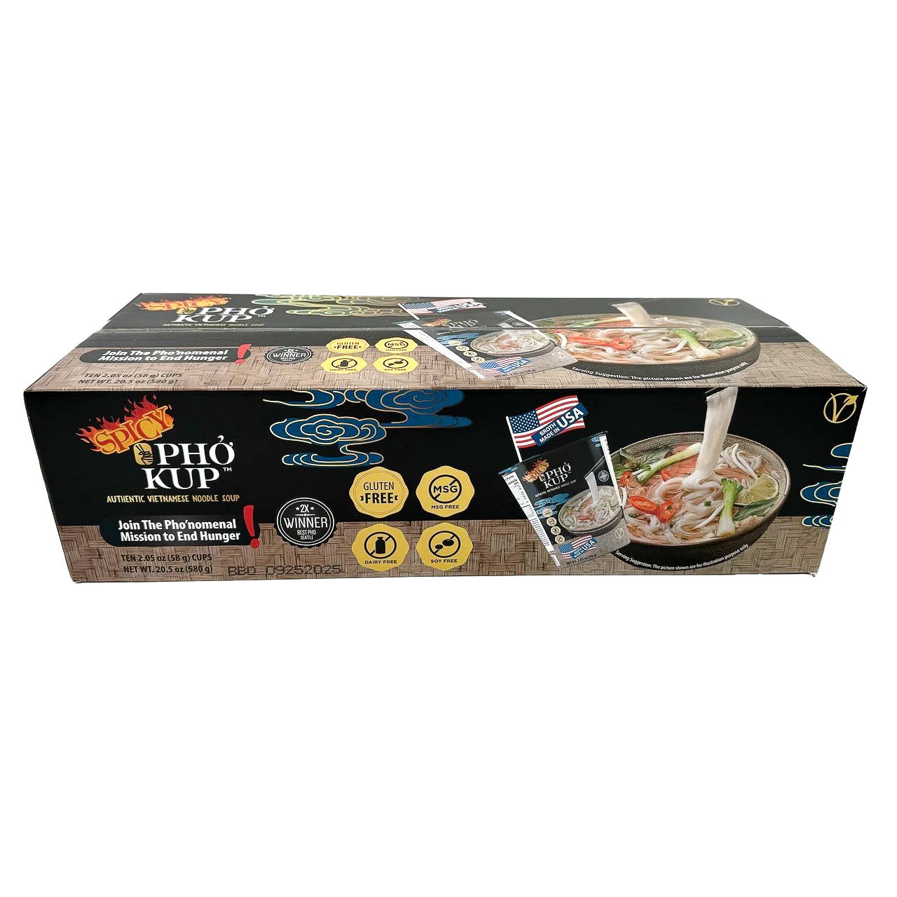 Pho Kup Instant Spicy Veggie Pho (Case of 10 Kups) - Image 7