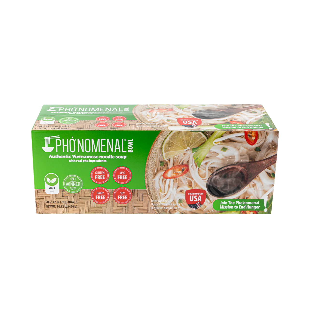 Pho’nomenal Bowl Instant Veggie Pho (Case of 6 Bowls) - Image 6