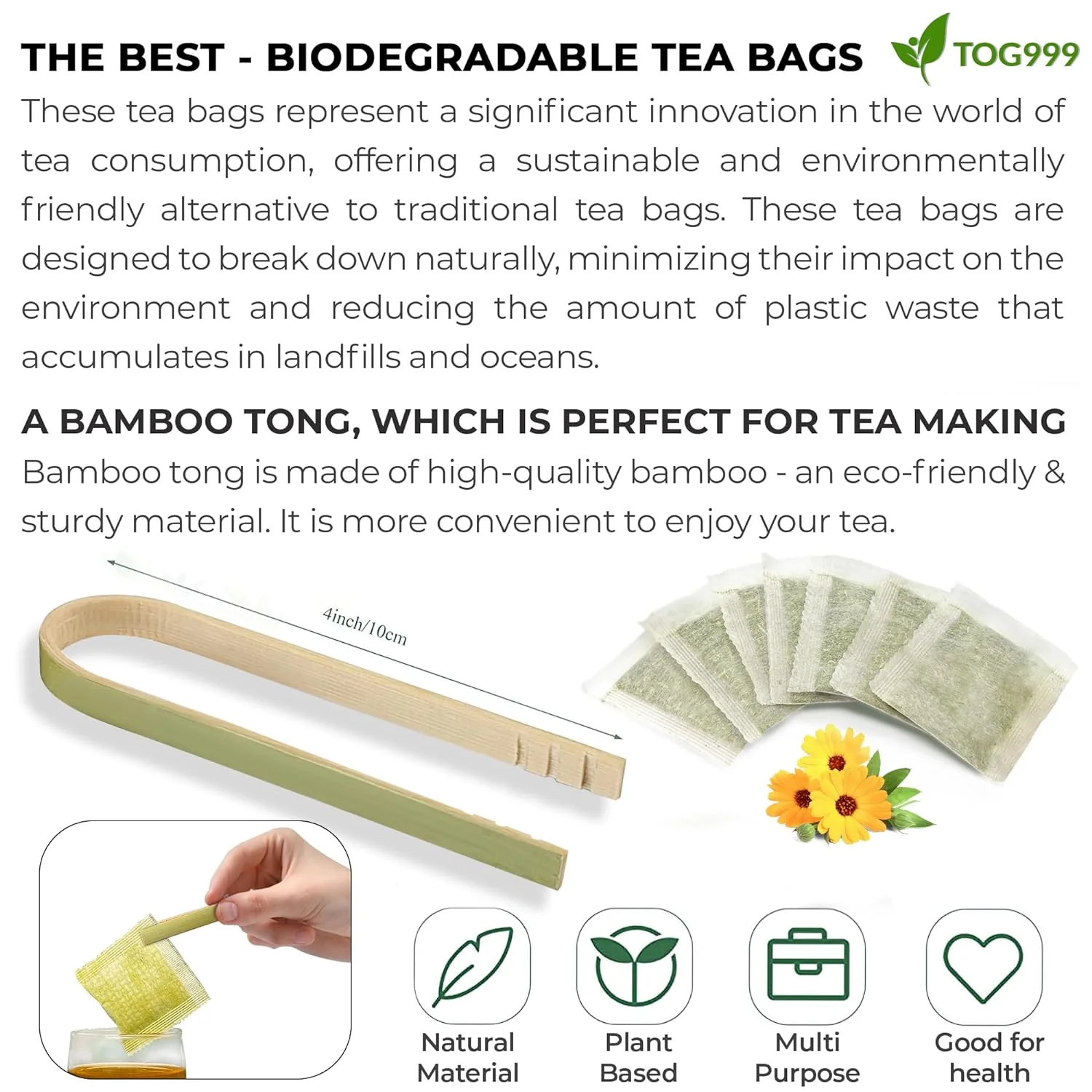 Plantain Leaf Tea Bags, 100% Natural & Pure Plantain Leaves. Loose Leaf Plantain Herbal Tea. Plantain Leaf Tea. No Sugar, No Caffeine, No Gluten, Vegan. - Image 8
