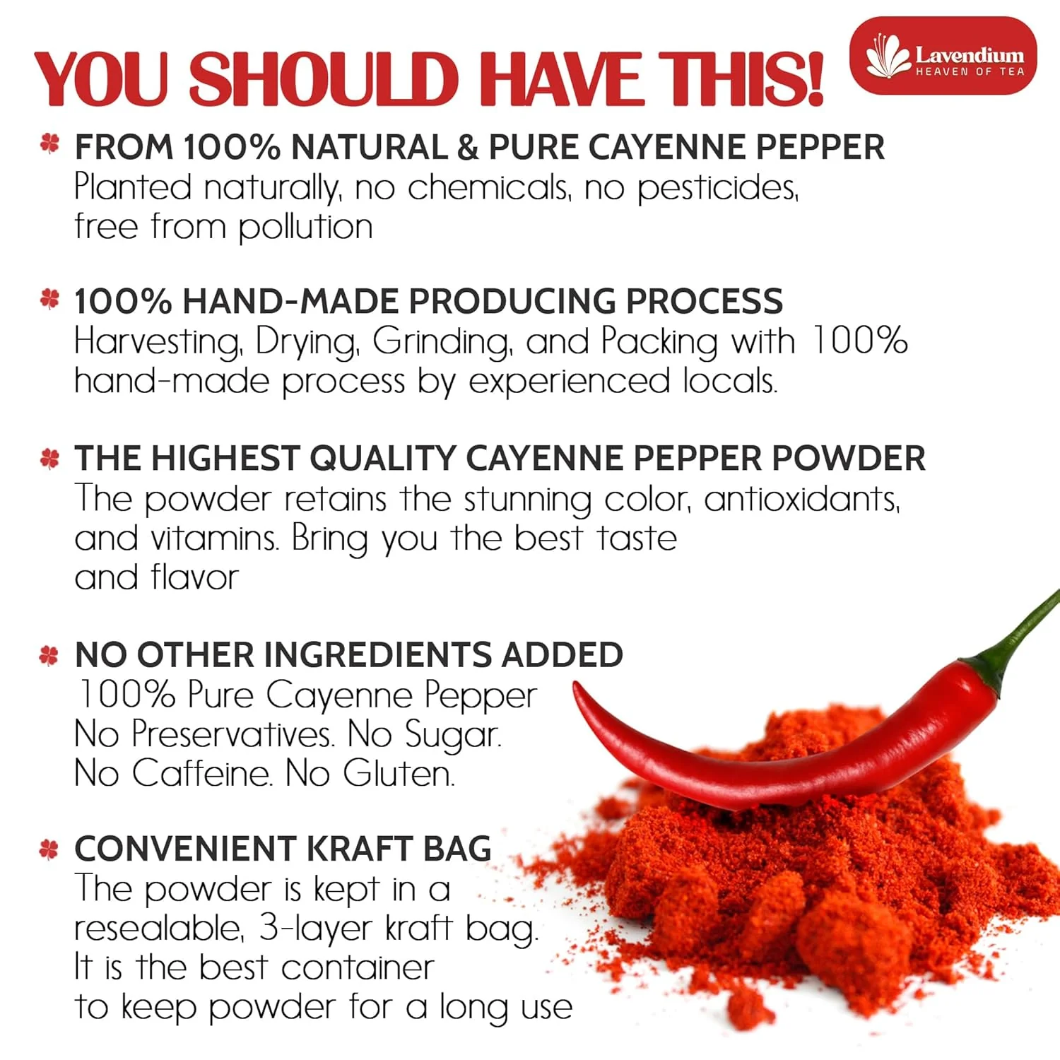 Premium Cayenne Pepper Powder– Pure Ground Red Pepper, Bold and Spicy Flavor - Image 2