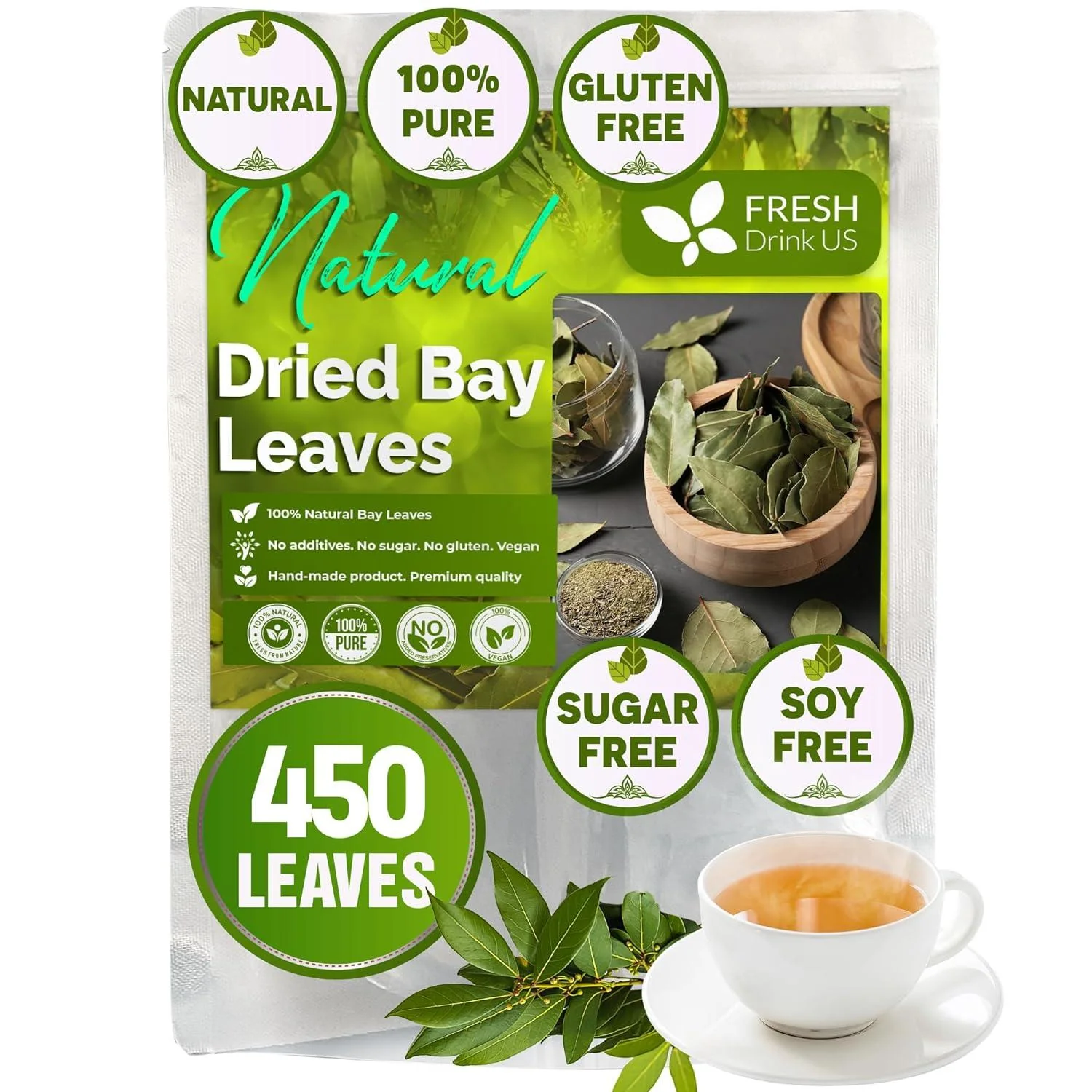 Premium Dried Bay Leaves, Tea Bags, Powder, Bay Leaves Spice, Whole Nice Leaves, Wildcrafted, Fresh Harvested, Bay Leaves For Cooking, Sugar-Free, Gluten Free, Caffeine Free, Vegan - Image 11