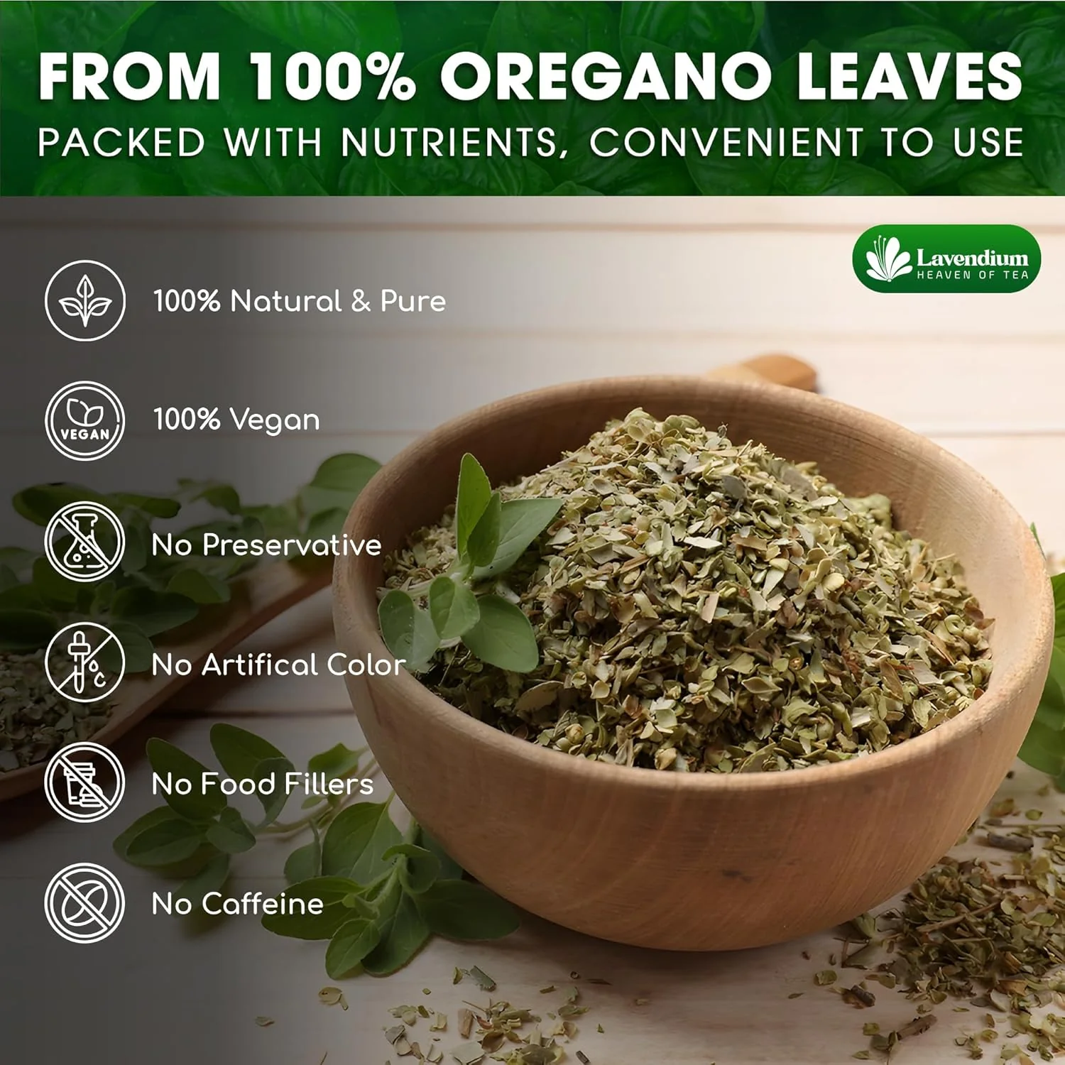 Premium Dried Oregano Leaves – 100% Pure, Non-GMO, Gluten-Free, Vegan – Aromatic Herb for Cooking, Seasoning, Sauces, and Pizza - Image 3