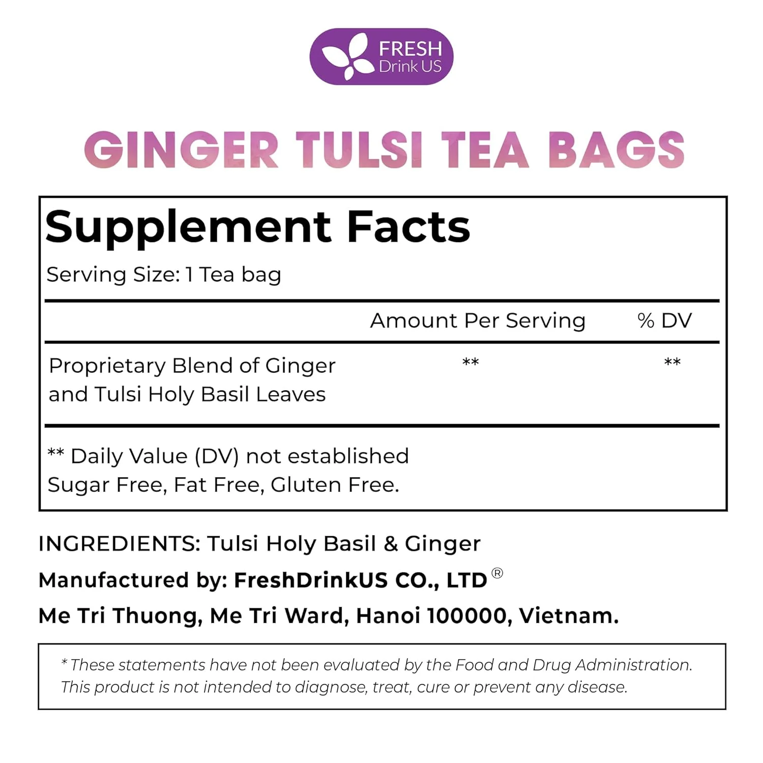 Premium Ginger Tulsi Tea Bags | Hand-made Blend of Ginger and Tulsi Holy Basil Leaves - Image 8