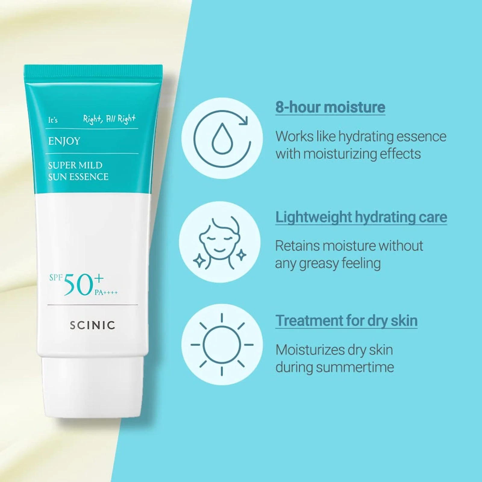 SCINIC Enjoy Super Mild Sun Essence SPF 50+ PA++++ - Image 2