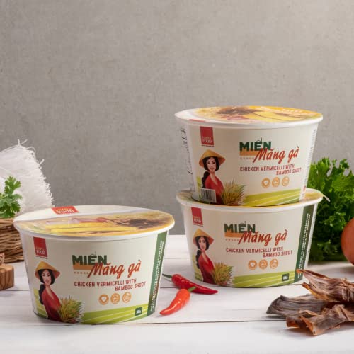 SIMPLY FOOD Instant Chicken and Bamboo Glass Noodles (Miến Măng Gà) - 9 BOWLS/ 55g each – Chewy, Clear Glass Vermicelli Noodles in a Savory Chicken and Bamboo Broth - Image 3