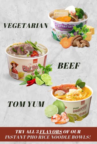 SIMPLY FOOD Instant Thai Flavored Tom Yum Pho Noodles (Phở Tom Yum) - 9 BOWLS/ 80g each - Image 4