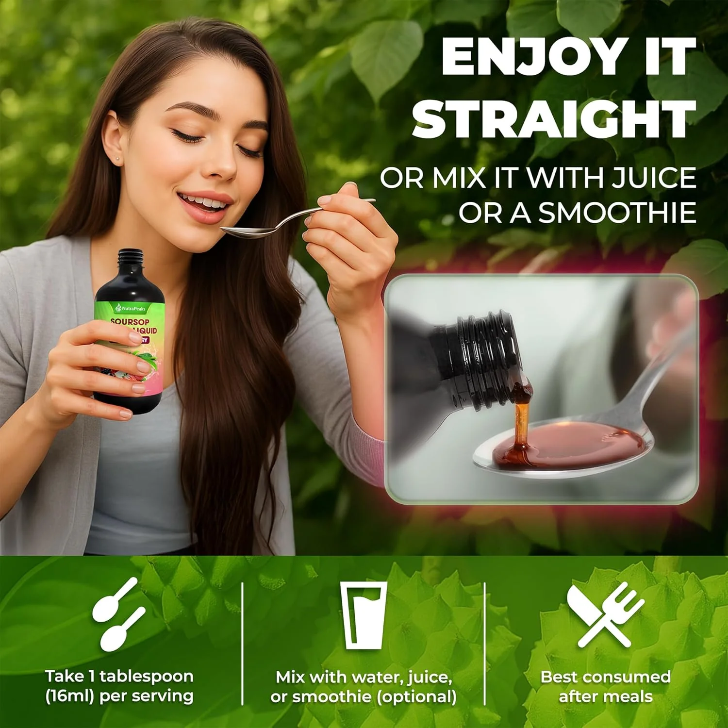 Soursop Bitters Liquid – Herbal Detox Formula with Soursop, Ginger, Turmeric & Black Seed Mixed Berry Flavor - Image 4