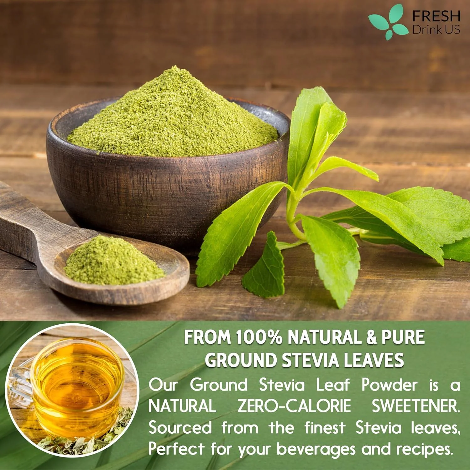 Stevia Leaf, Whole Dried Leaves, Tea Bags, Powder, 100% Natural and Pure from Stevia Leaves. Sugar Substitute for Tea, Coffee. Loose Leaf Stevia Herbal Tea. Zero Calorie Sweetener. No Sugar, No Caffeine, No Gluten, Vegan. - Image 12