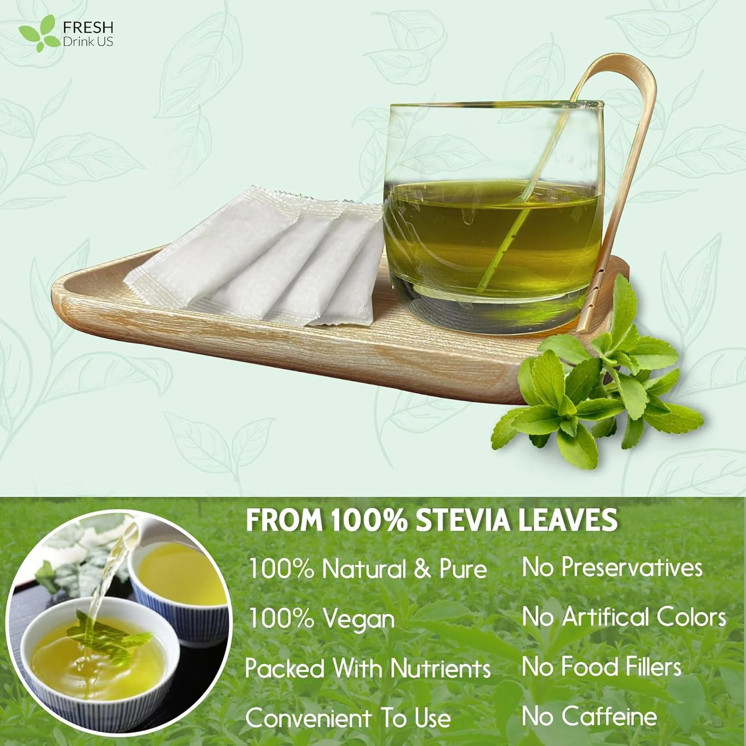Stevia Leaf, Whole Dried Leaves, Tea Bags, Powder, 100% Natural and Pure from Stevia Leaves. Sugar Substitute for Tea, Coffee. Loose Leaf Stevia Herbal Tea. Zero Calorie Sweetener. No Sugar, No Caffeine, No Gluten, Vegan. - Image 15