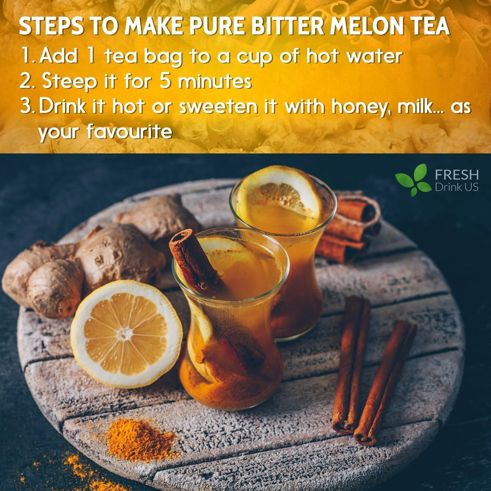 Turmeric Ginger, Cinnamon Tea, Tea Bags, 100% Natural, Hand-made, No Sugar, No Caffeine, No Gluten, Vegan - Image 9