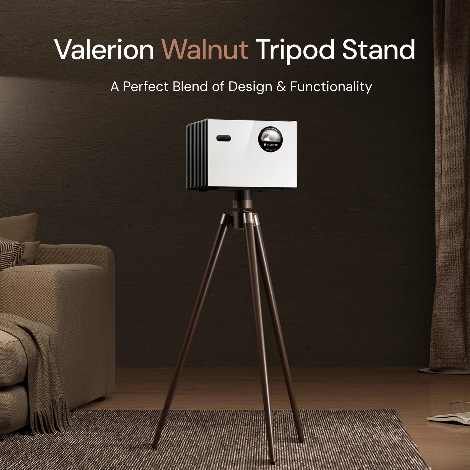 Valerion Walnut Tripod Stand - Image 5